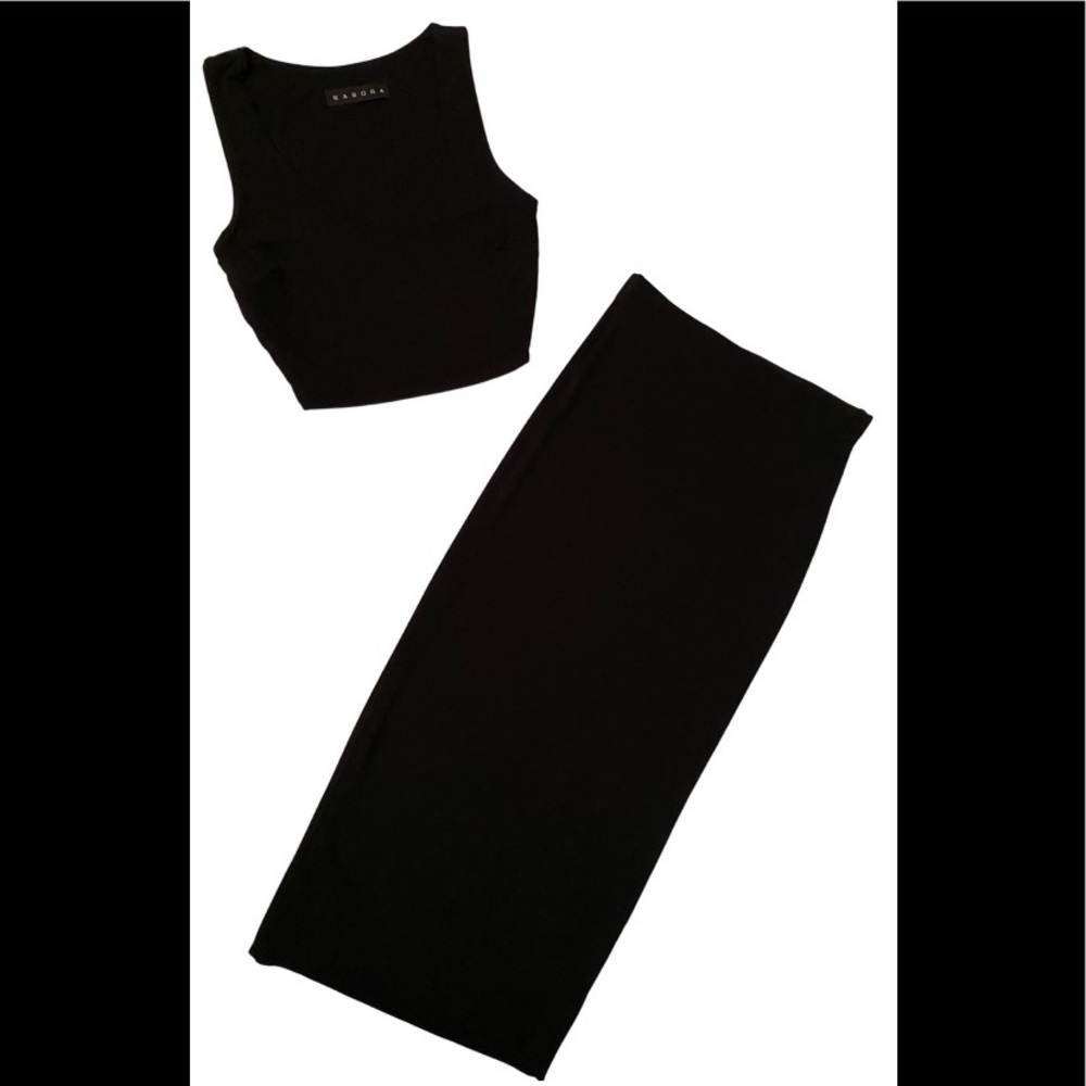 WOMEN’S 2pc DRESS CROP TOP LONG SKIRT DRESSES